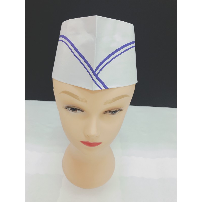Paper Chef Hat Blue Line